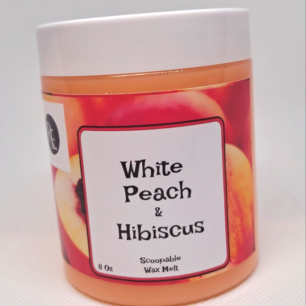 White peach and Hibiscus scoopable wax tart